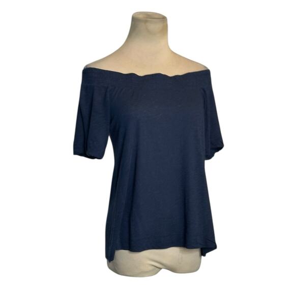 Splendid blue short sleeves off shoulders top size small - Picture 10 of 15